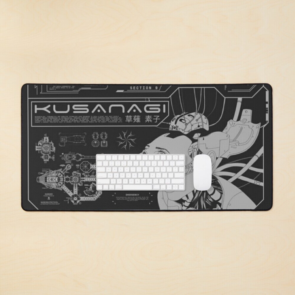 Desk Mat Ghost In The Shell Cyberpunk Anime Design Large Gaming Mouse Pad 35X16 Inch 7802738311730