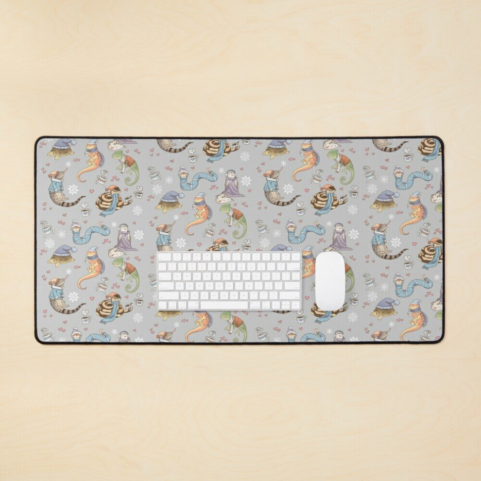 Desk Mat Cozy Reptiles Large Gaming Mouse Pad 35X16 Inch 7802738350555