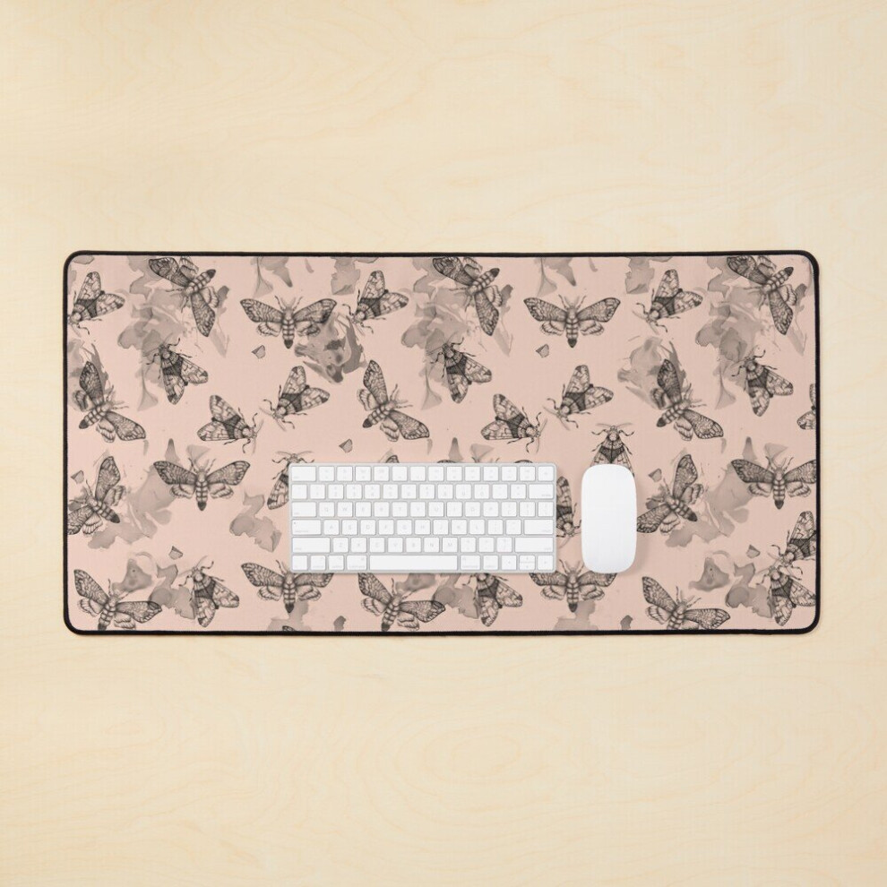 Desk Mat Moths And Marble. Large Gaming Mouse Pad 35X16 Inch 7802738410082