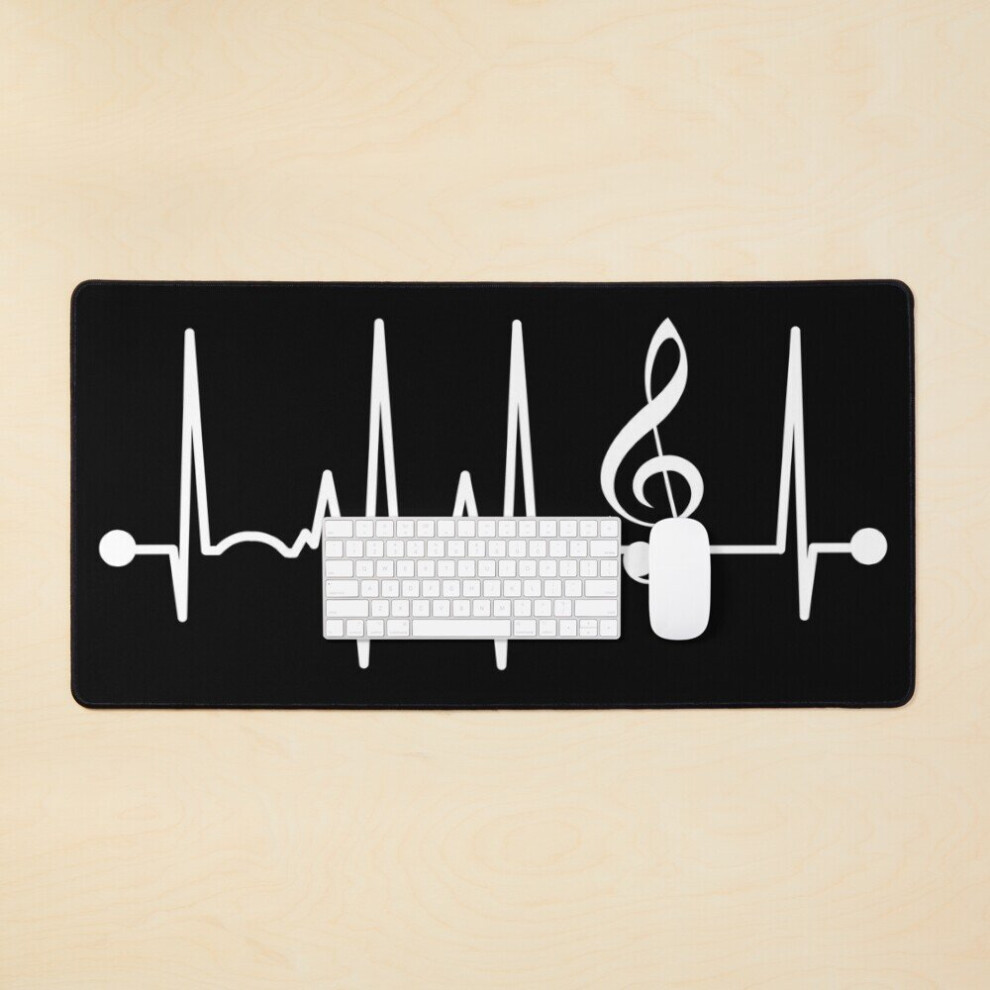 Desk Mat Treble Clef Music Heartbeat Large Gaming Mouse Pad 35X16 Inch 7802738398953
