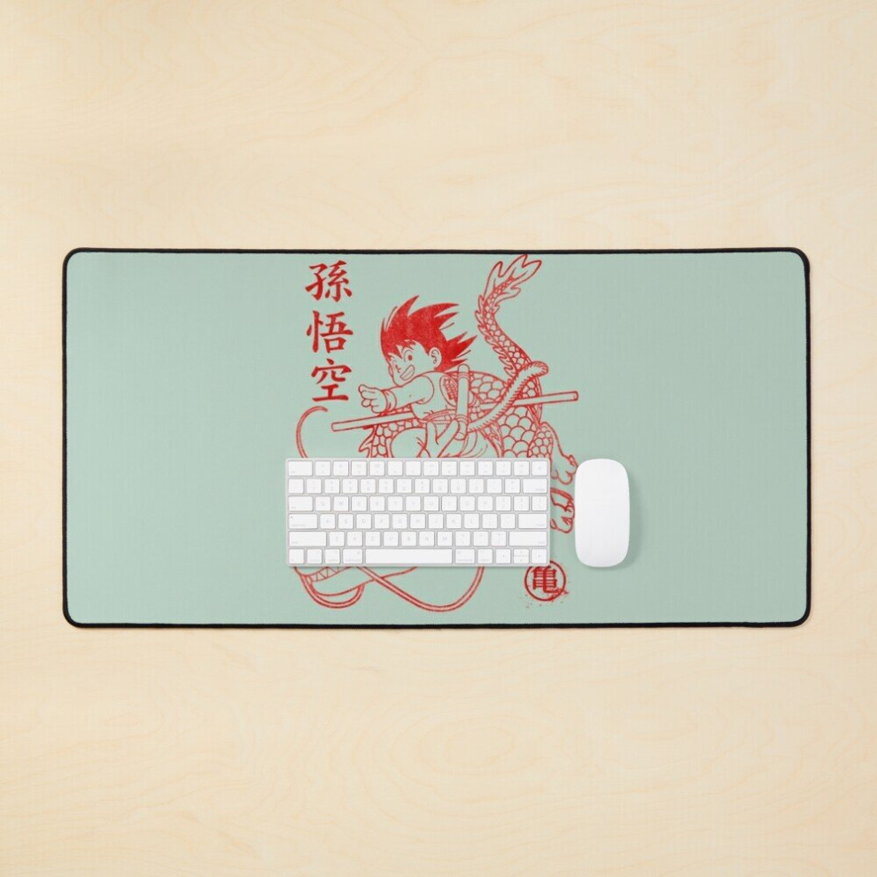 Desk Mat Son Goku Ink Large Gaming Mouse Pad 35X16 Inch Red 7802738346855