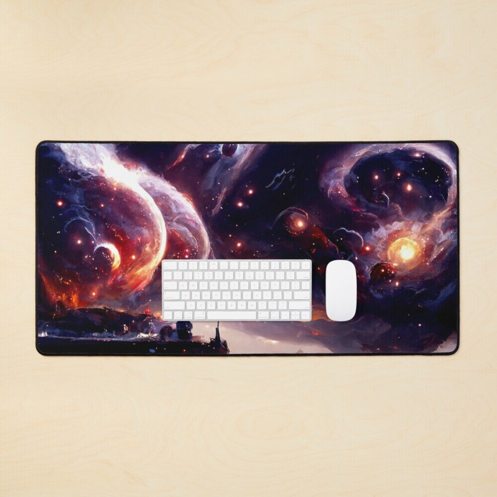Desk Mat Nebula City Large Gaming Mouse Pad 35X16 Inch 7802738367102