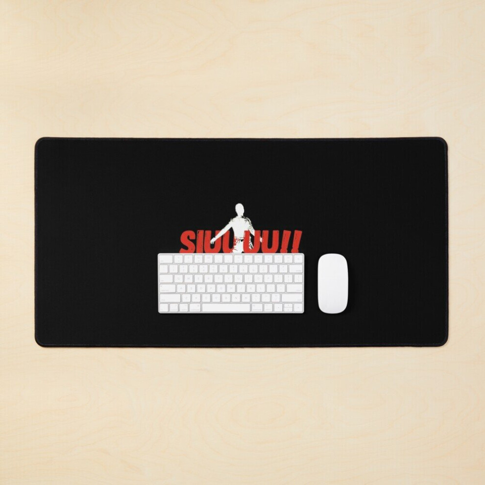 Desk Mat Cristiano Ronaldo Siuuuu Goal Large Gaming Mouse Pad 35X16 Inch 7802738395624