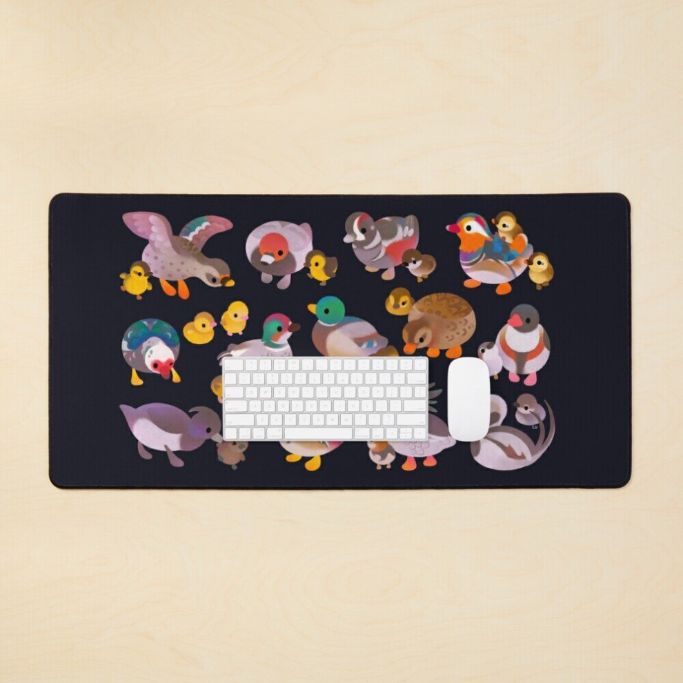 Desk Mat Duck and Duckling - dark Large Gaming Mouse Pad 35x16 inch