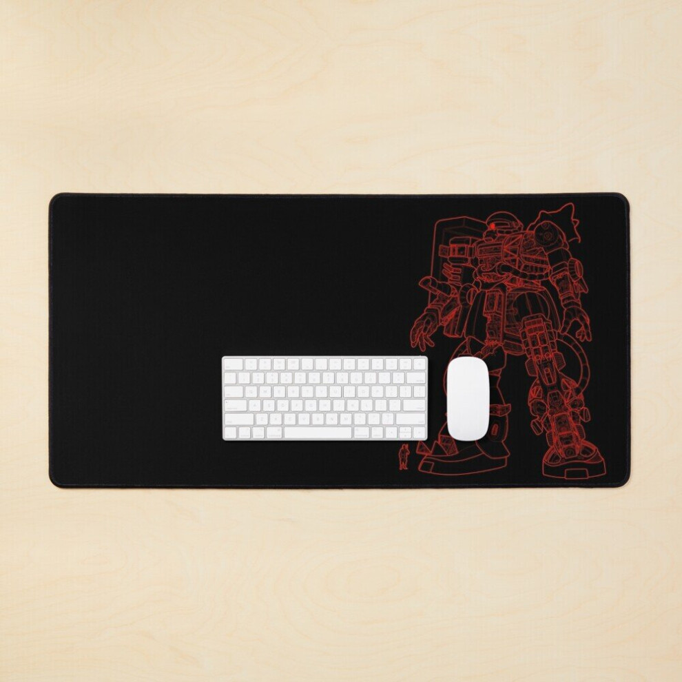 Desk Mat Zaku Ii Outline Large Gaming Mouse Pad 35X16 Inch 7802738317398