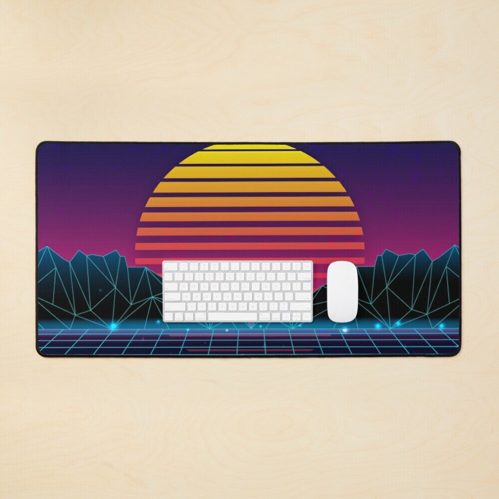 Desk Mat Future Synthwave Aesthetics Large Gaming Mouse Pad 35X16 Inch 7802738319828