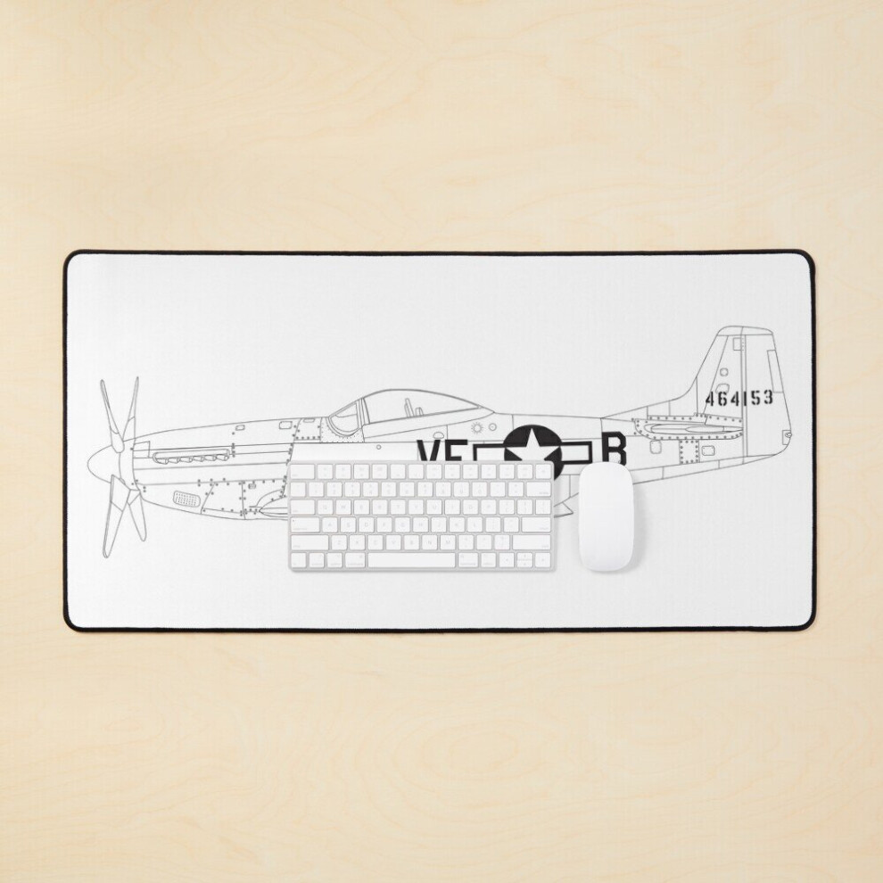 Desk Mat P51 Mustang Large Gaming Mouse Pad 35X16 Inch 7802738346473
