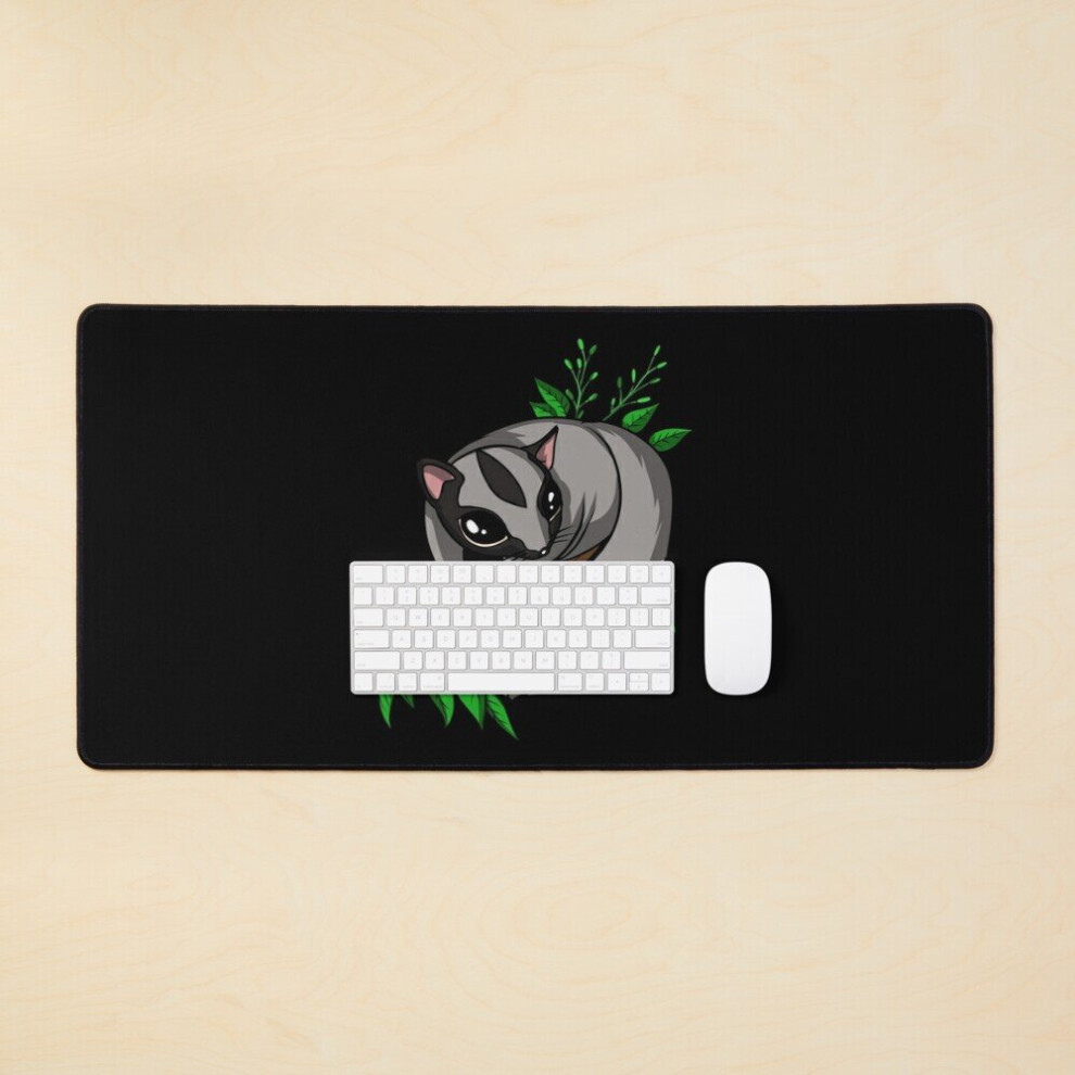 Desk Mat Sugar Glider On A Branch Large Gaming Mouse Pad 35X16 Inch 7802738357219
