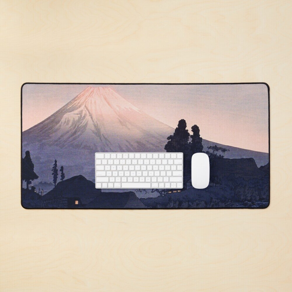 Desk Mat Mount Fuji From Mizukubo (1932) By Hiroaki Takahashi Edition Large Gaming Mouse Pad 35X16 Inch Purple 7802738350524