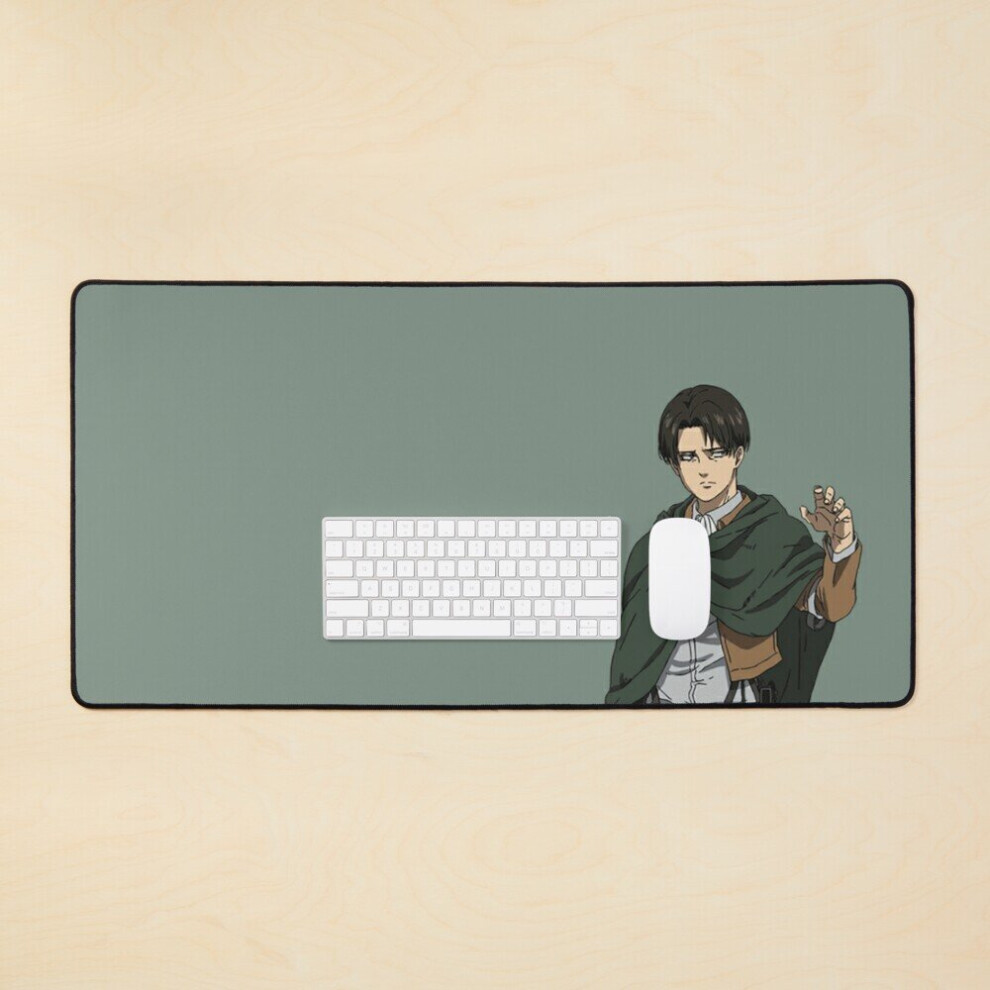 Desk Mat Intense Levi - Attack On Titan Large Gaming Mouse Pad 35X16 Inch 7802738390353