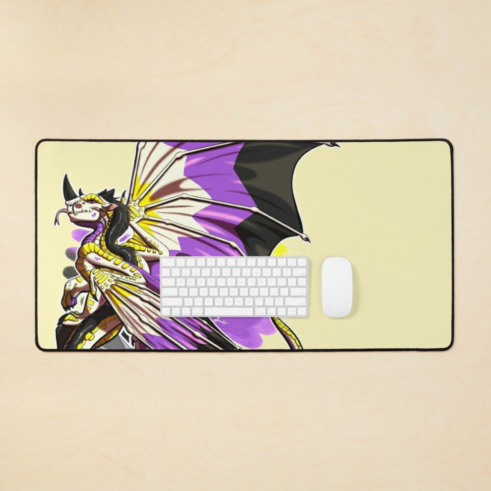 Desk Mat Nonbinary Pride Dragon Large Gaming Mouse Pad 35X16 Inch 7802738375664
