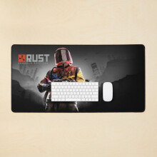 Rust Hazmat Desk Mat 35x16 Large Gaming Mouse Pad - Ultra-Smooth Surface, Non-Slip Rubber Base, Stitched Edges