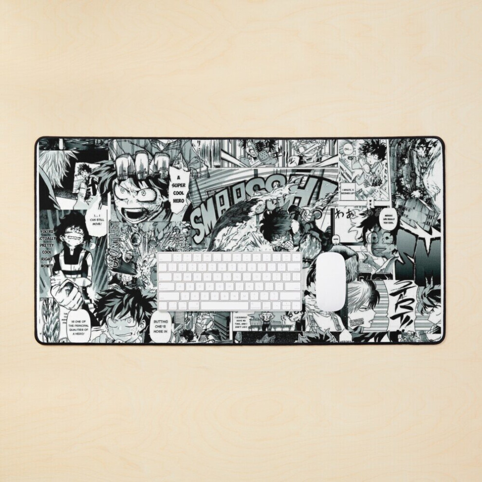 Desk Mat My Hero Academia Deku Manga Collage Large Gaming Mouse Pad 35X16 Inch 7802738317374