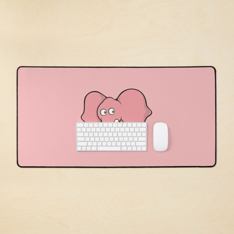 Desk Mat Elephant Cartoon Large Gaming Mouse Pad 35X16 Inch Pink 7802738394726