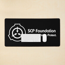 Desk Mat SCP Foundation (on Black) Large Gaming Mouse Pad 35x16 inch