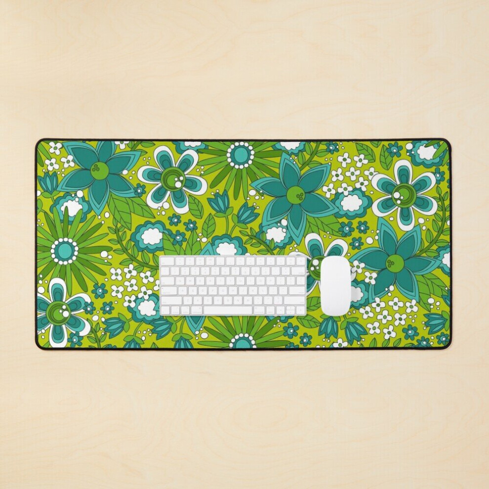 Desk Mat Peace, Love And Flowers Large Gaming Mouse Pad 35X16 Inch 7802738354195