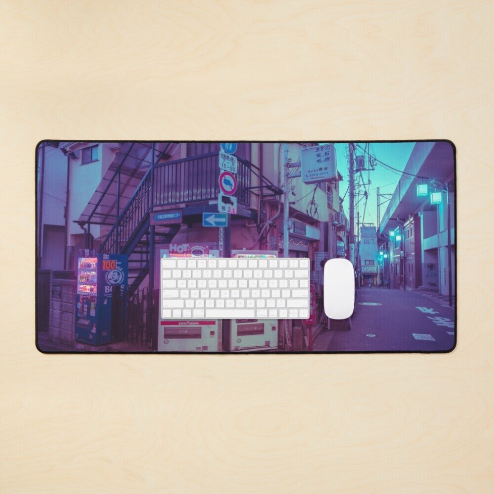 Desk Mat Japanese Vending Machine At Dawn In Tokyo Streets Large Gaming Mouse Pad 35X16 Inch 7802738314533