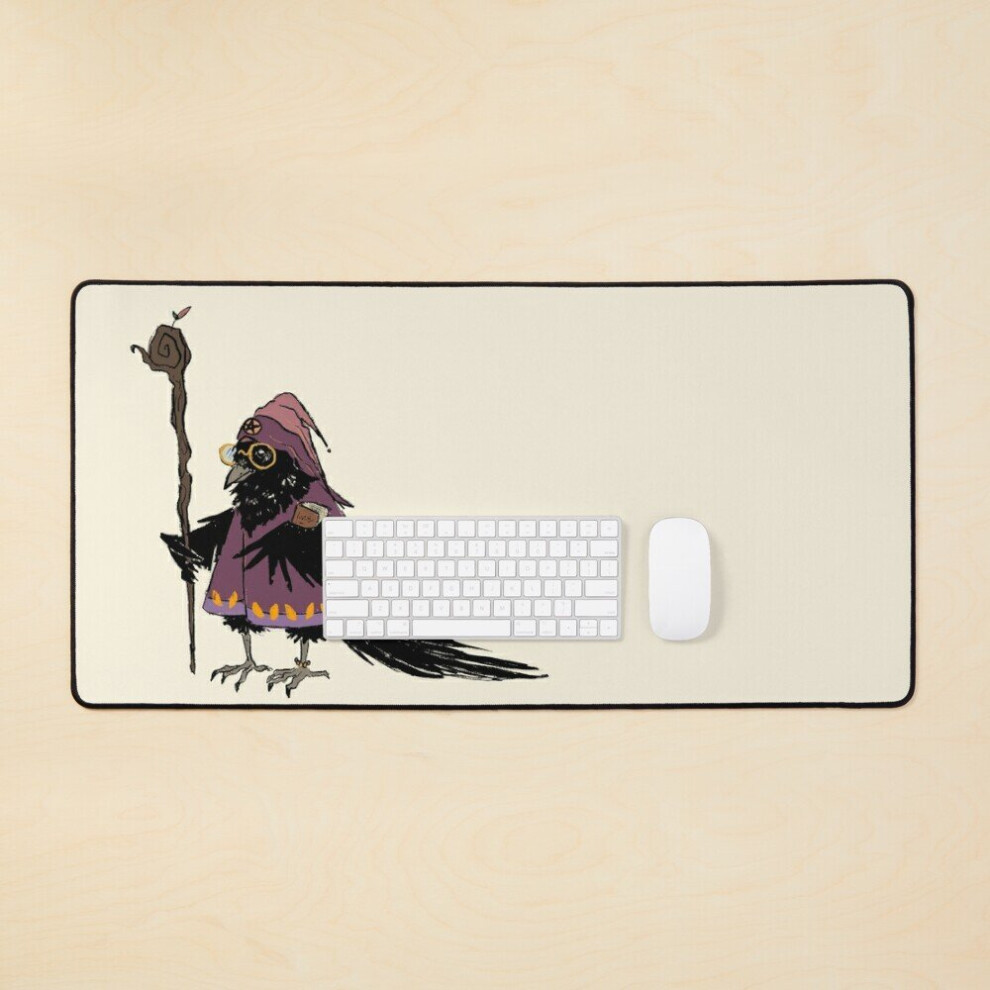 Desk Mat Wizard Crow Large Gaming Mouse Pad 35X16 Inch 7802738367188