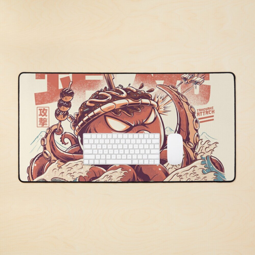 Desk Mat Takoyaki Attack Large Gaming Mouse Pad 35X16 Inch 7802738314892