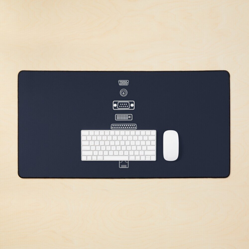 Desk Mat Computer Port Icons Large Gaming Mouse Pad 35X16 Inch 7802738352627