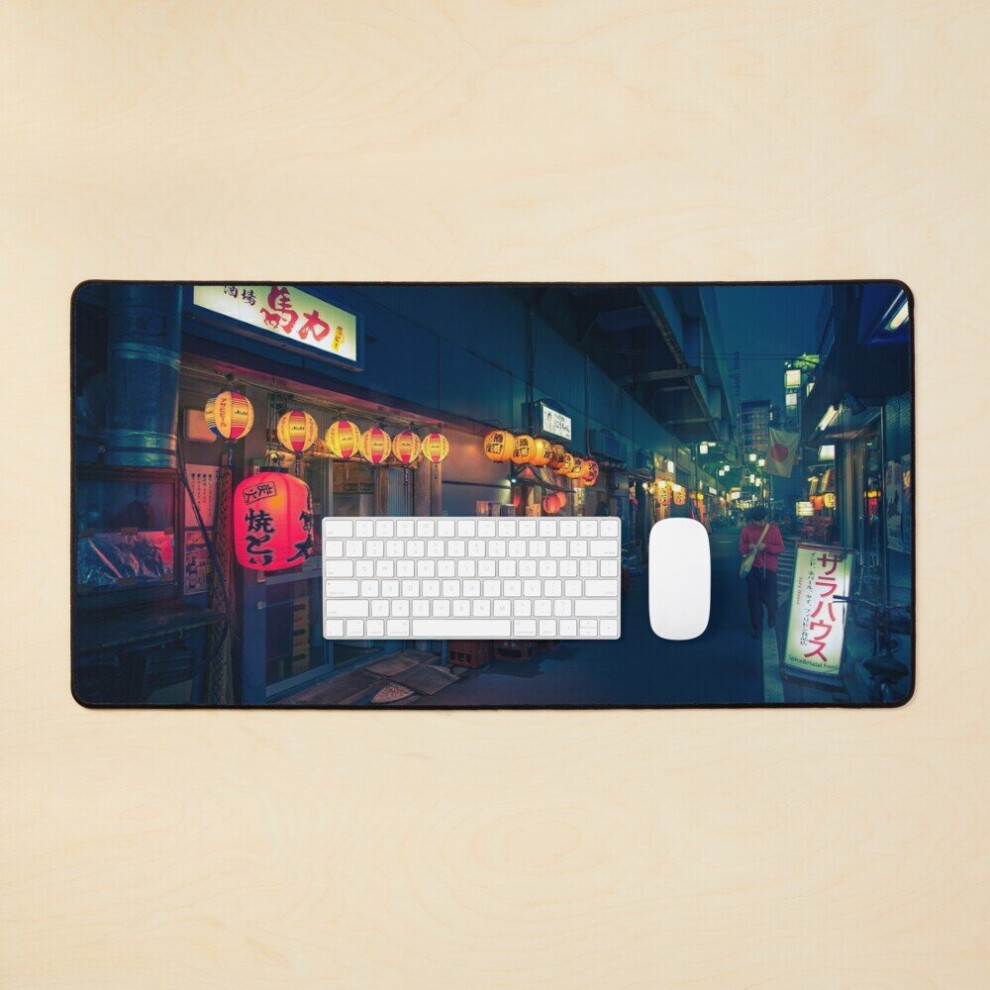 Desk Mat Neo Tokyo - Streets Of Koenji Large Gaming Mouse Pad 35X16 Inch 7802738314342
