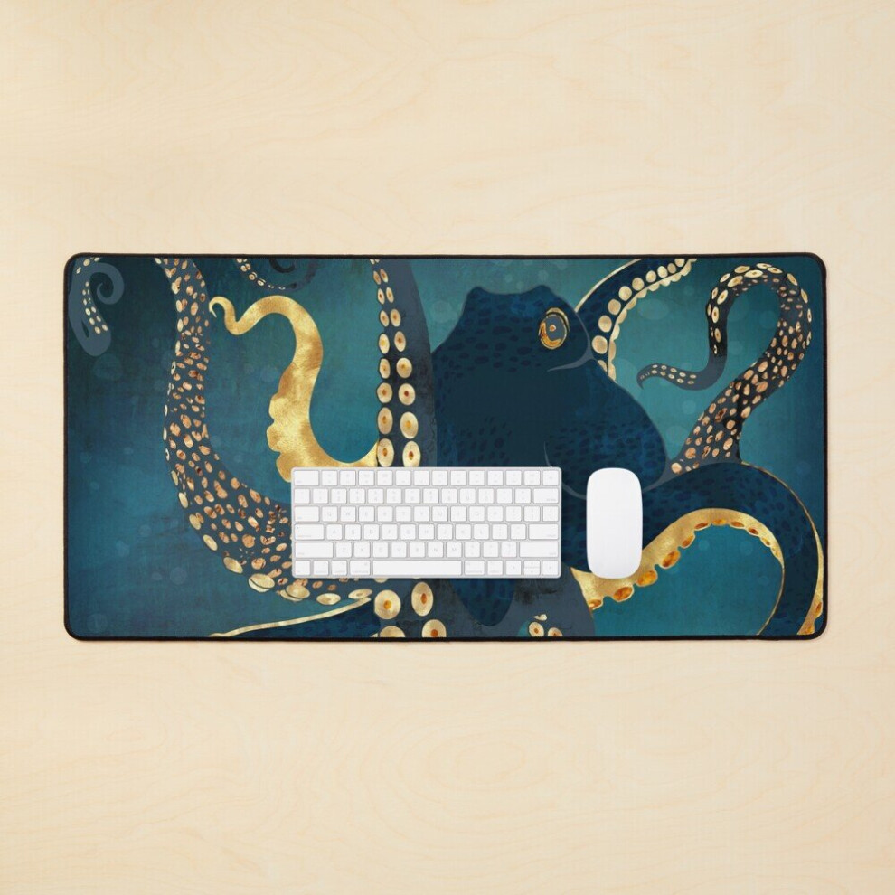 Desk Mat Metallic Octopus Iv Large Gaming Mouse Pad 35X16 Inch 7802738340761