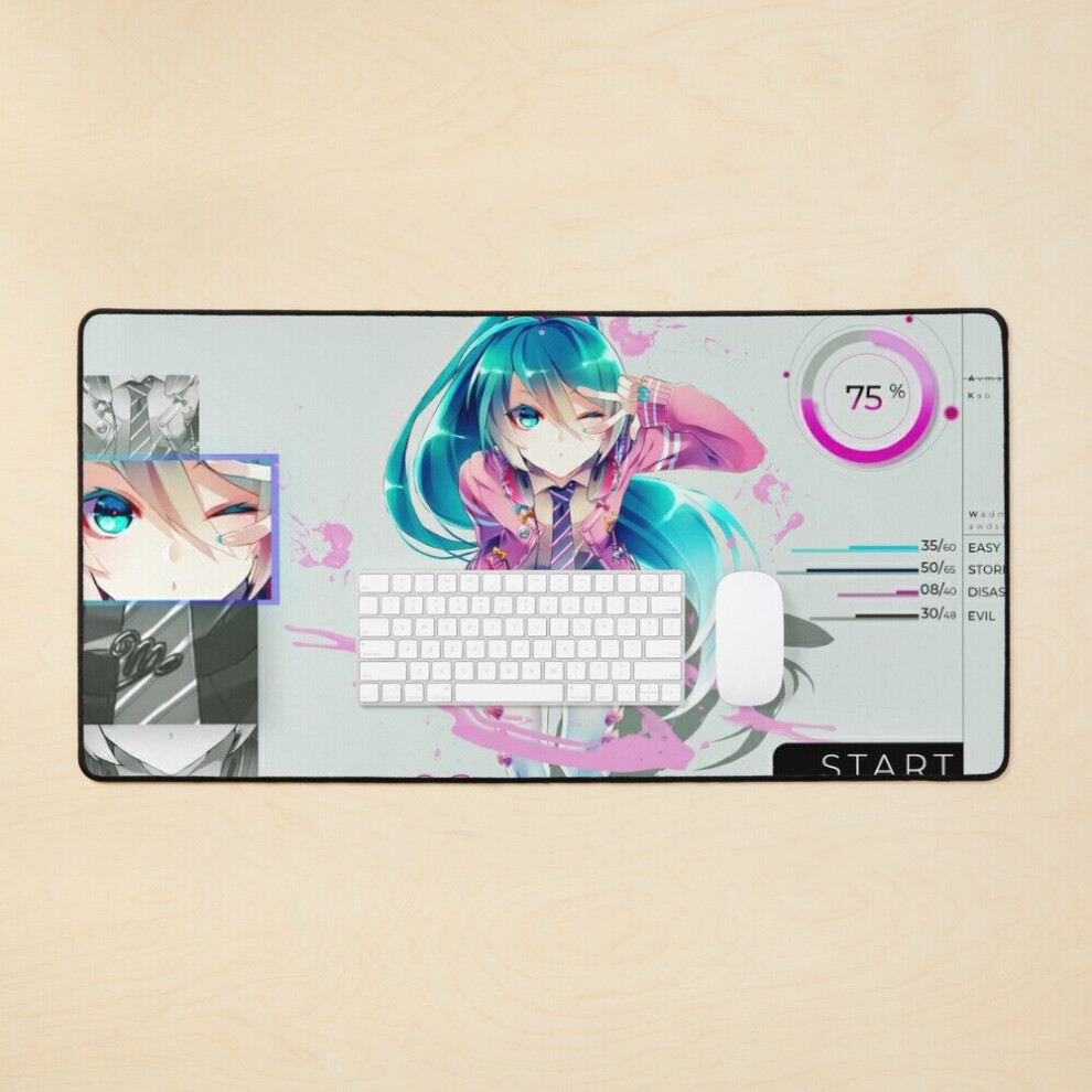 Desk Mat Aesthetic Hatsune Miku Zone Large Gaming Mouse Pad 35X16 Inch 7802738372144