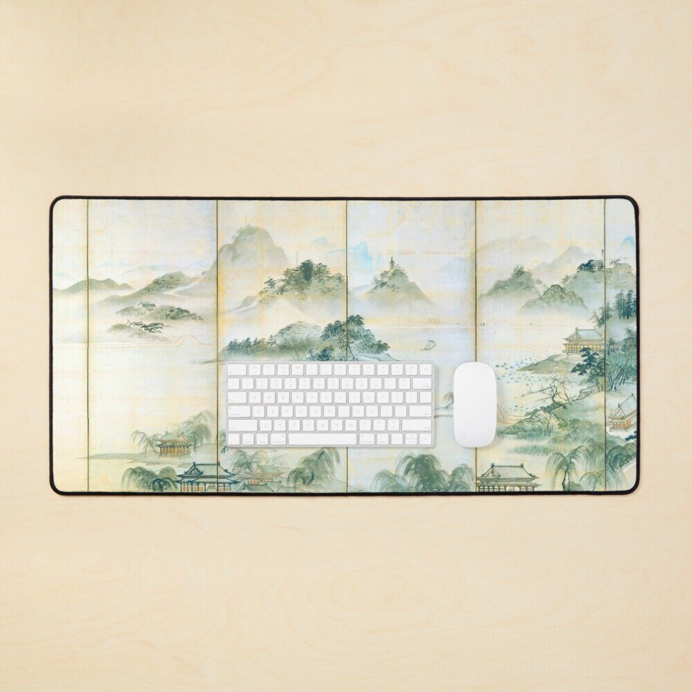 Desk Mat View Of West Lake (Restored Japanese Artwork) Large Gaming Mouse Pad 35X16 Inch 7802738340211