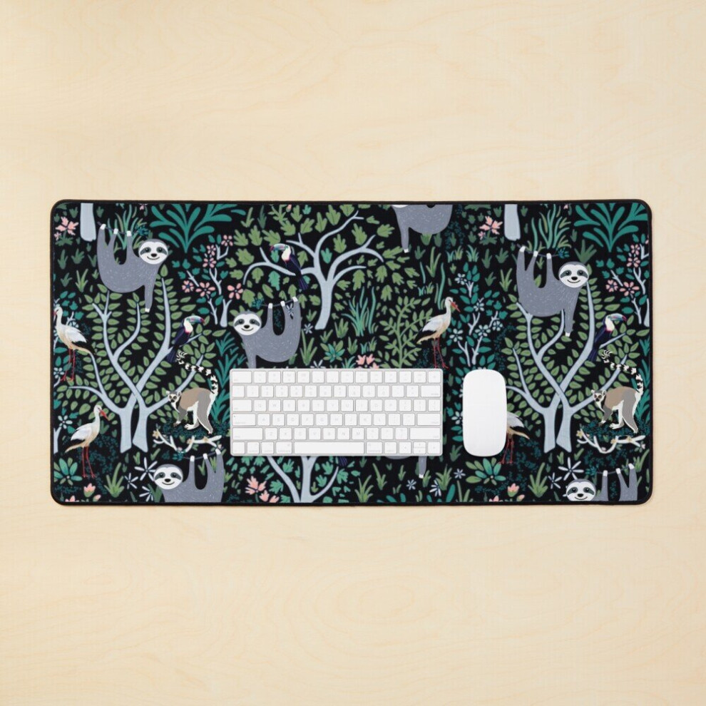 Desk Mat Jungle Sloth Pattern Large Gaming Mouse Pad 35X16 Inch 7802738340679