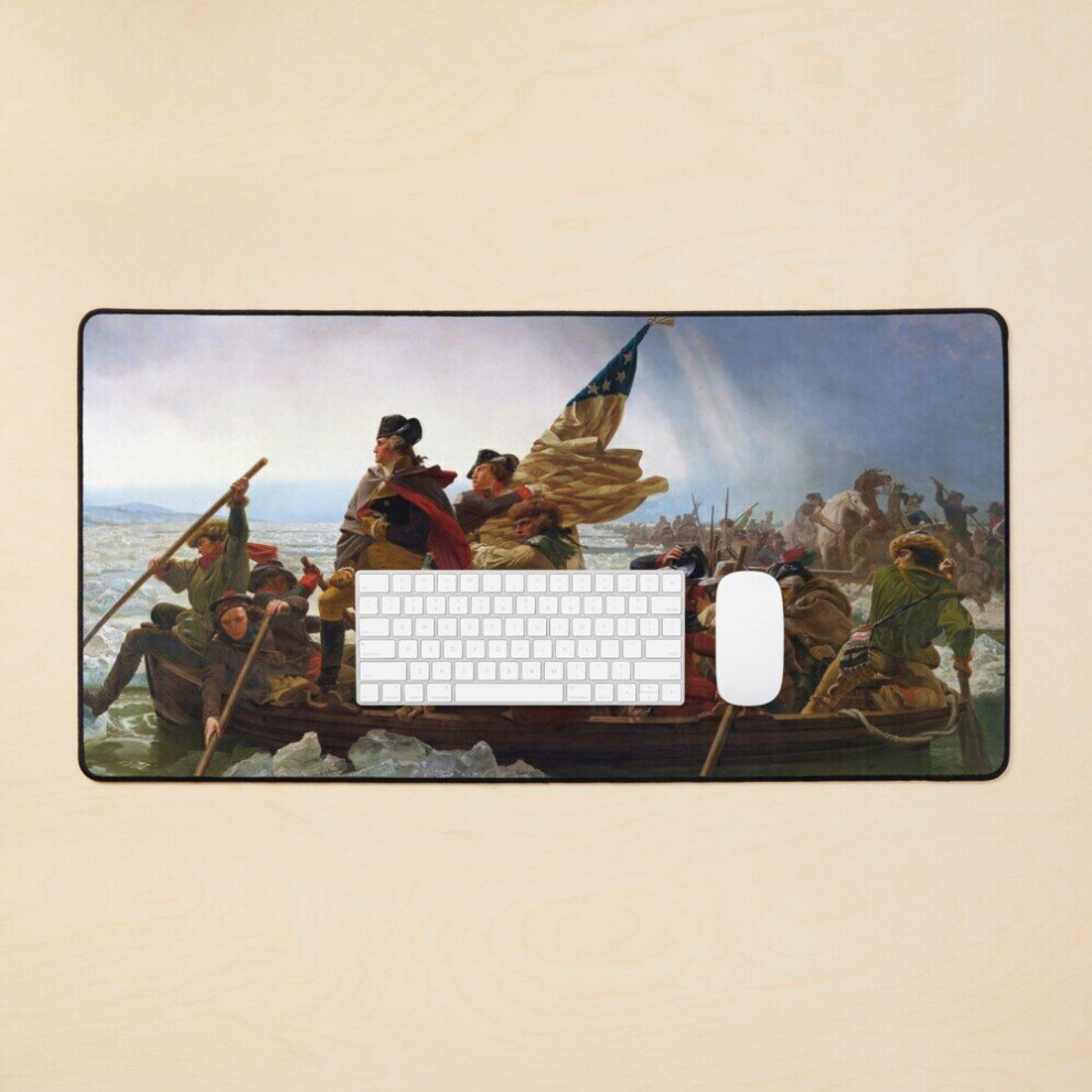 Desk Mat Washington Crossing The Delaware By Emanuel Leutze (1851) Large Gaming Mouse Pad 35X16 Inch 7802738347661