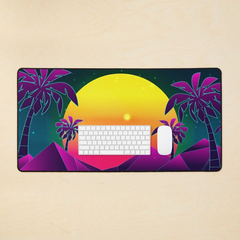 Desk Mat Sunset Retrowave Large Gaming Mouse Pad 35X16 Inch 7802738401189