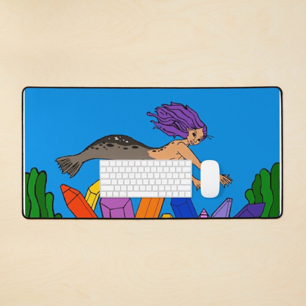 Desk Mat Silkie In A Underwater Crystal Kingdom Large Gaming Mouse Pad 35X16 Inch 7802738381184