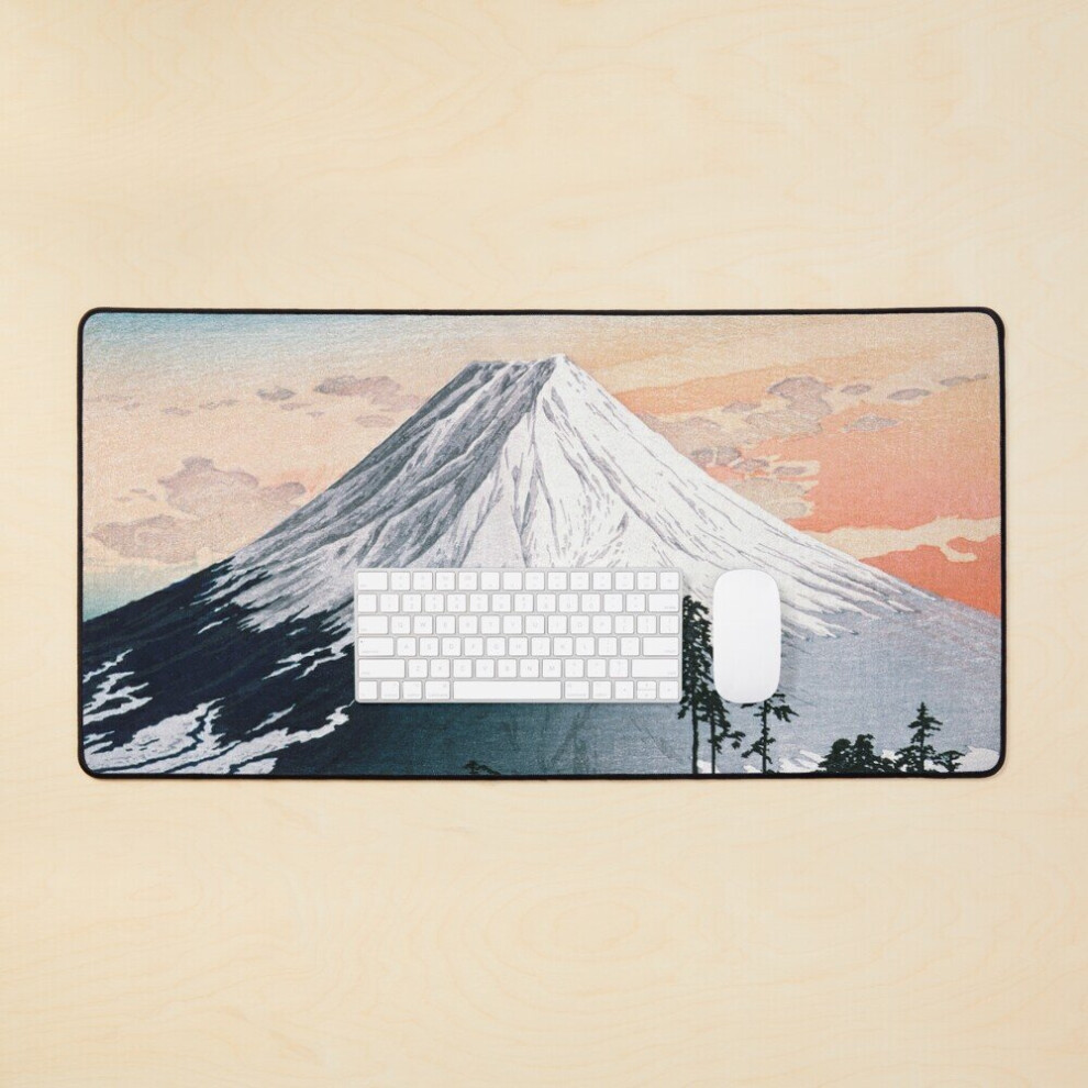 Desk Mat Mt Fuji Painting Artwork Large Gaming Mouse Pad 35X16 Inch 7802738391923