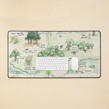 Desk Mat 100 Acre Wood Map by E.H. Shepard Large Gaming Mouse Pad 35x16 inch