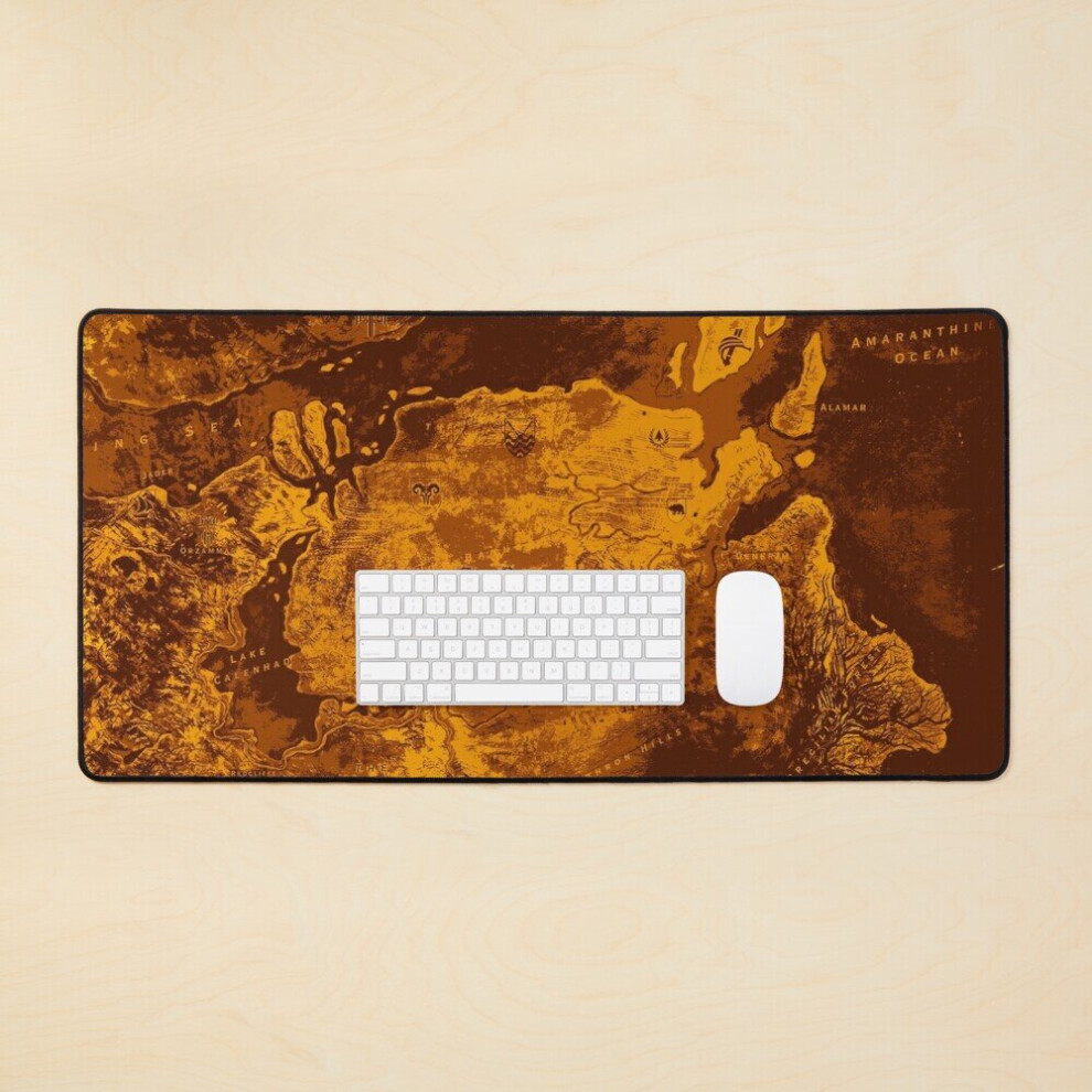 Desk Mat Age Dragon Map Fantasy Rpg Game Gamer Warden Hero Inquisitor Gryphon Large Gaming Mouse Pad 35X16 Inch 7802738329919