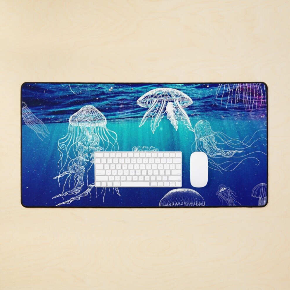 Desk Mat A Swarm Of Jellyfish Large Gaming Mouse Pad 35X16 Inch 7802738399523