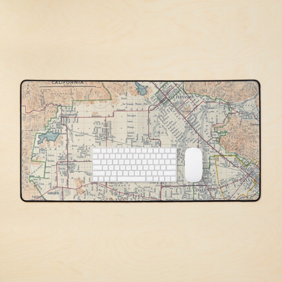Desk Mat The San Fernando Valley (1923) Large Gaming Mouse Pad 35X16 Inch 7802738386127