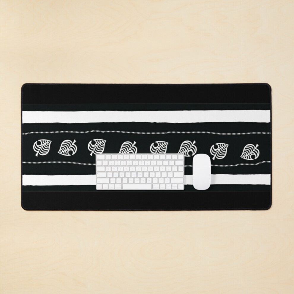 Desk Mat And Nook Leaf Aloha Logo Large Gaming Mouse Pad 35X16 Inch Black/White 7802738387759