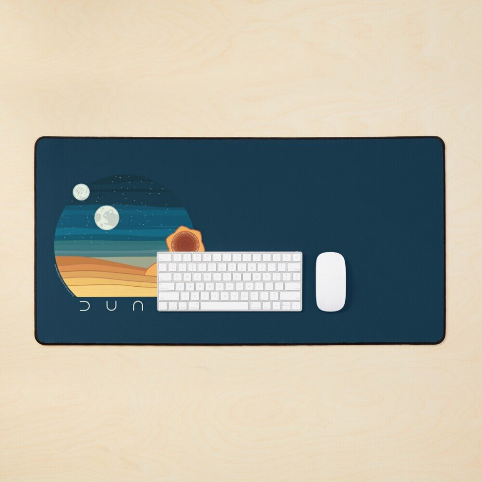 Desk Mat Dune Arrakis Sandworm And Desert Moons (Darks) Large Gaming Mouse Pad 35X16 Inch 7802738319934