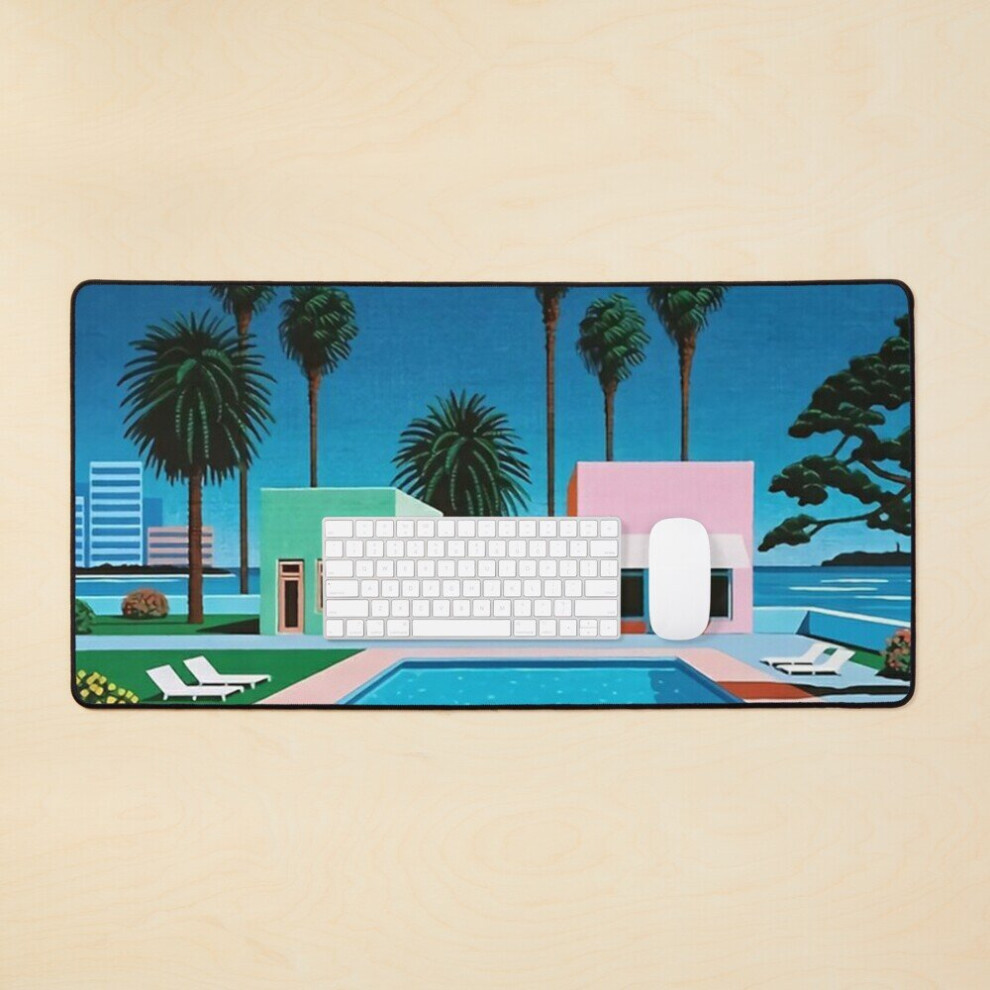 Desk Mat Hiroshi Nagai Vaporwave Large Gaming Mouse Pad 35X16 Inch 7802738322507
