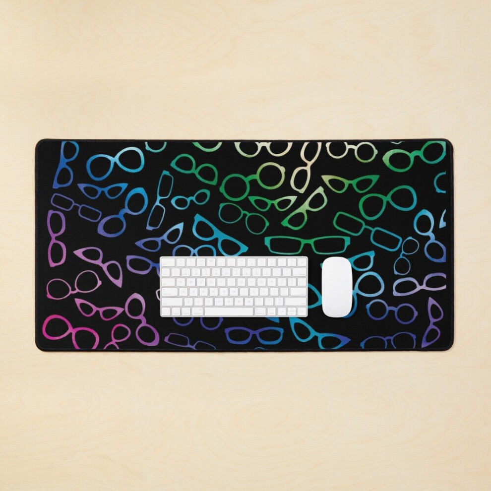 Desk Mat Various Shaped Eyeglasses Pattern - Tie Dye Large Gaming Mouse Pad 35X16 Inch 7802738356724