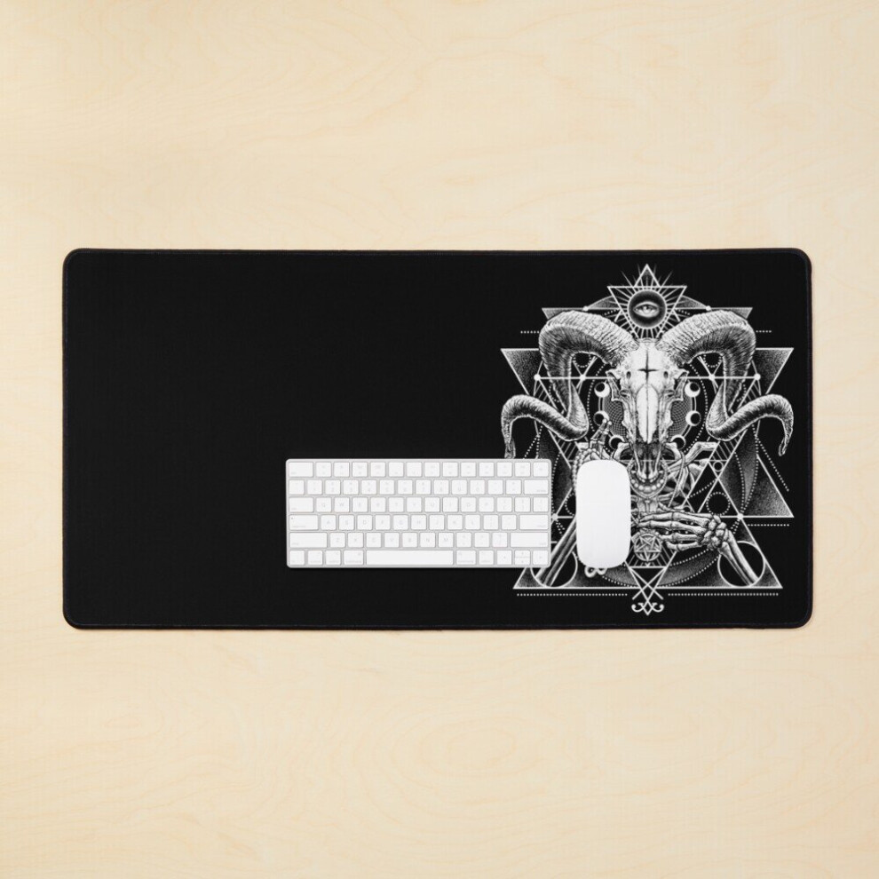 Desk Mat Satanic Baphomet Goat Large Gaming Mouse Pad 35X16 Inch Dark 7802738386554
