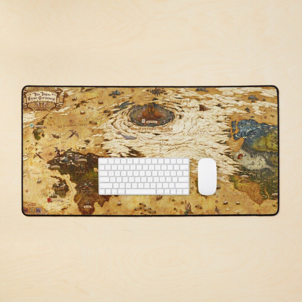 Desk Mat Ffxiv New Updated World Map Hydaelyn Eorzea Large Gaming Mouse Pad 35X16 Inch 7802738312683
