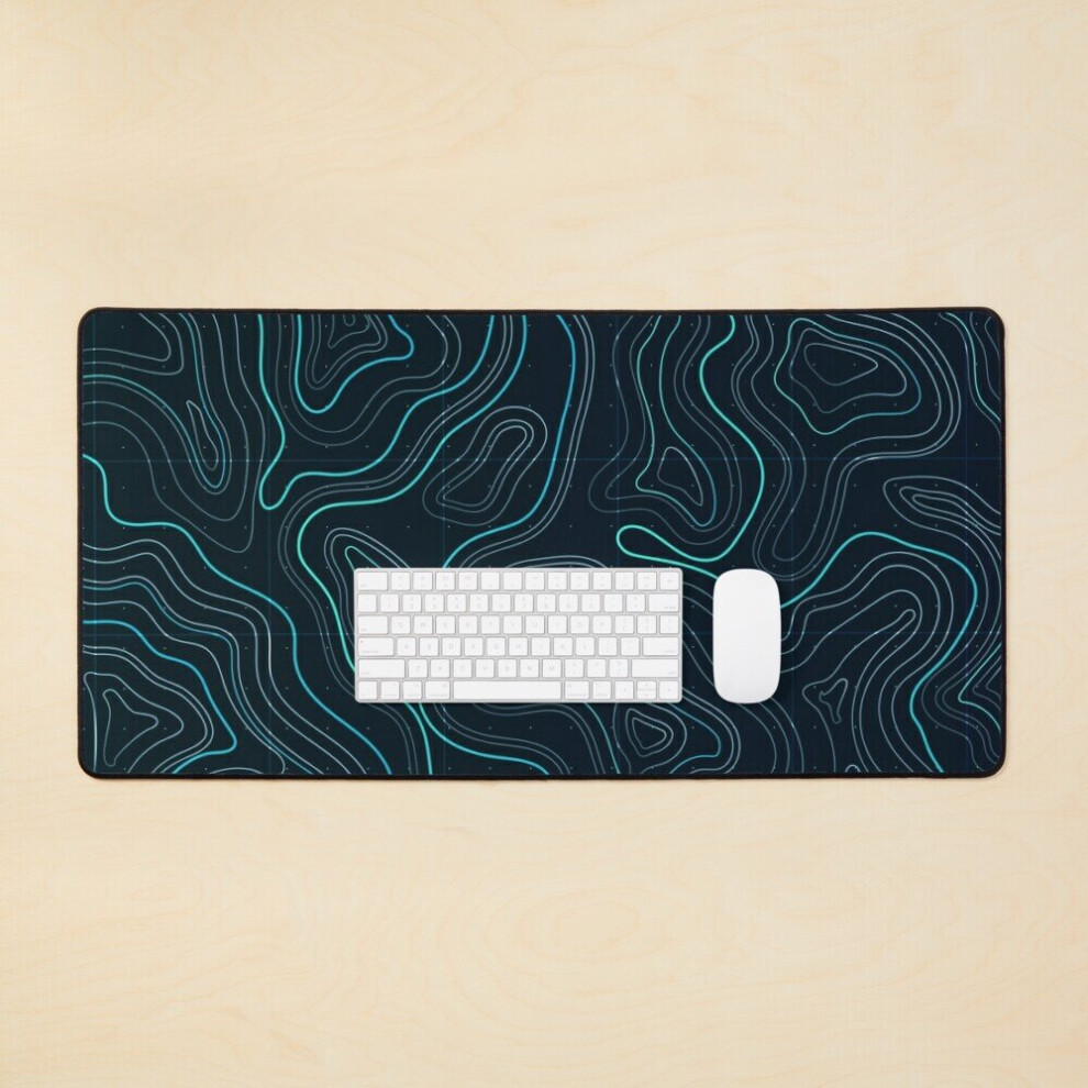 Desk Mat Amazing Topographic Lines Large Gaming Mouse Pad 35X16 Inch 7802738324952