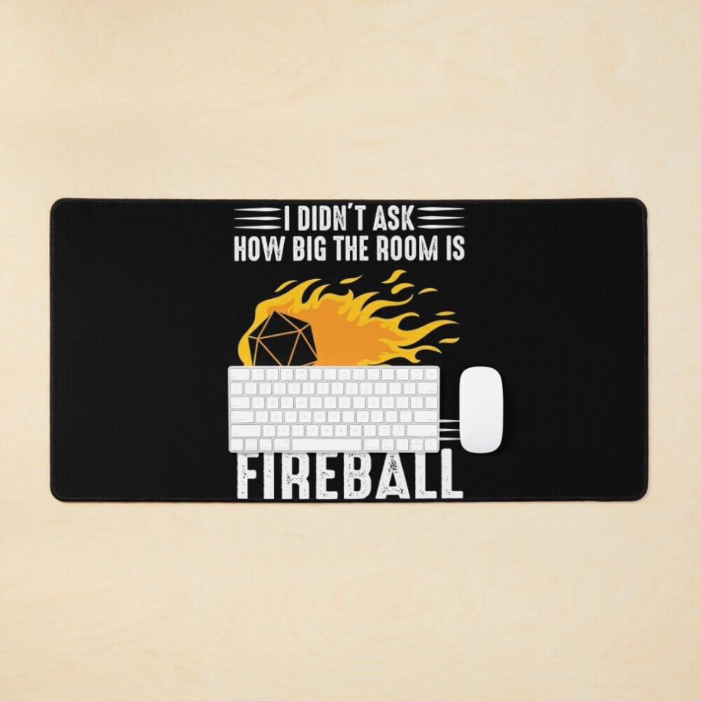 Desk Mat I Cast Fireball Wizard Sorcerer Dm Gift Ttrpg Large Gaming Mouse Pad 35X16 Inch 7802738337501