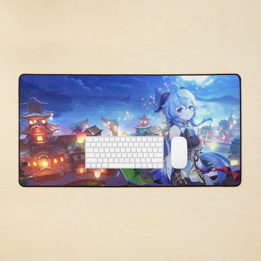 Desk Mat Ganyu And The Lantern Rite Festival - Genshin Impact Large Gaming Mouse Pad 35X16 Inch 7802738312522