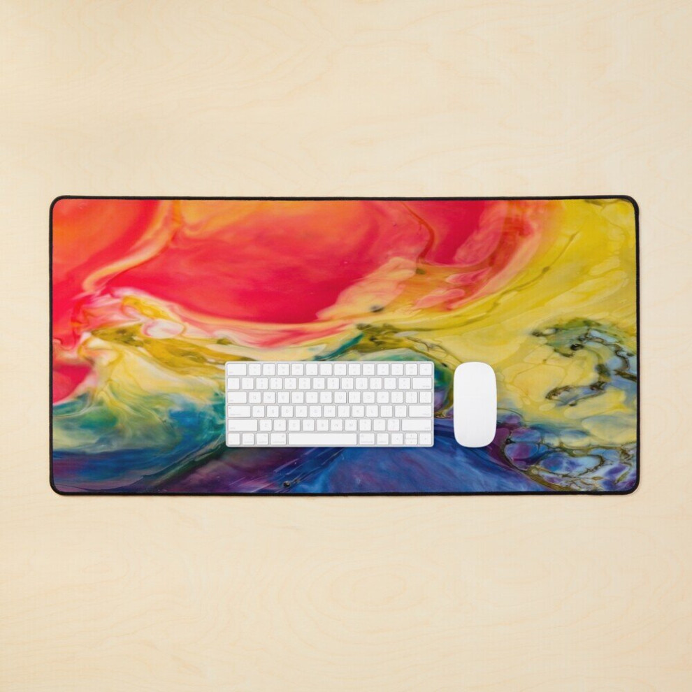 Desk Mat Colourful Rainbow Background Large Gaming Mouse Pad 35X16 Inch 7802738355758