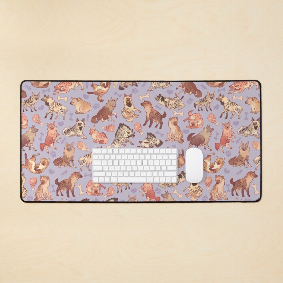 Desk Mat Hyenas In Large Gaming Mouse Pad 35X16 Inch Lavender 7802738319972