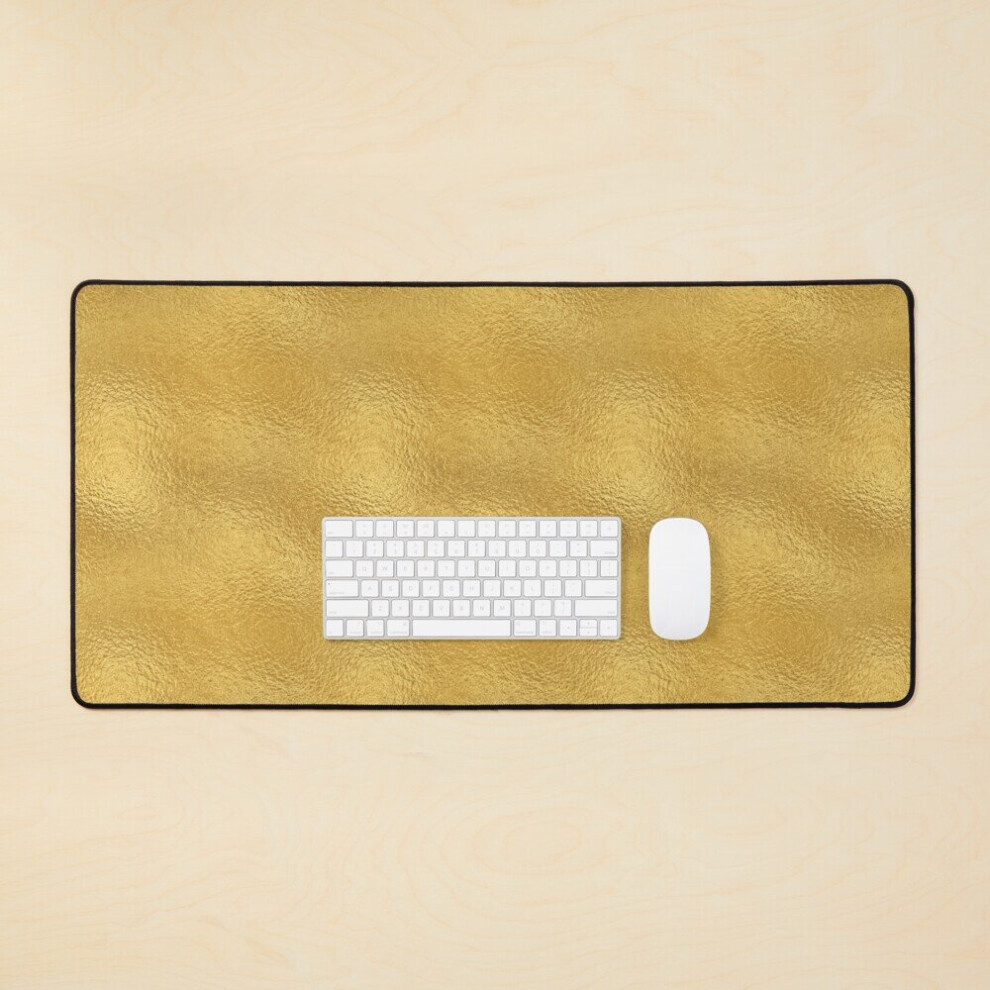 Desk Mat A Shimmering Composition Like Foil Large Gaming Mouse Pad 35X16 Inch Gold 7802738390780