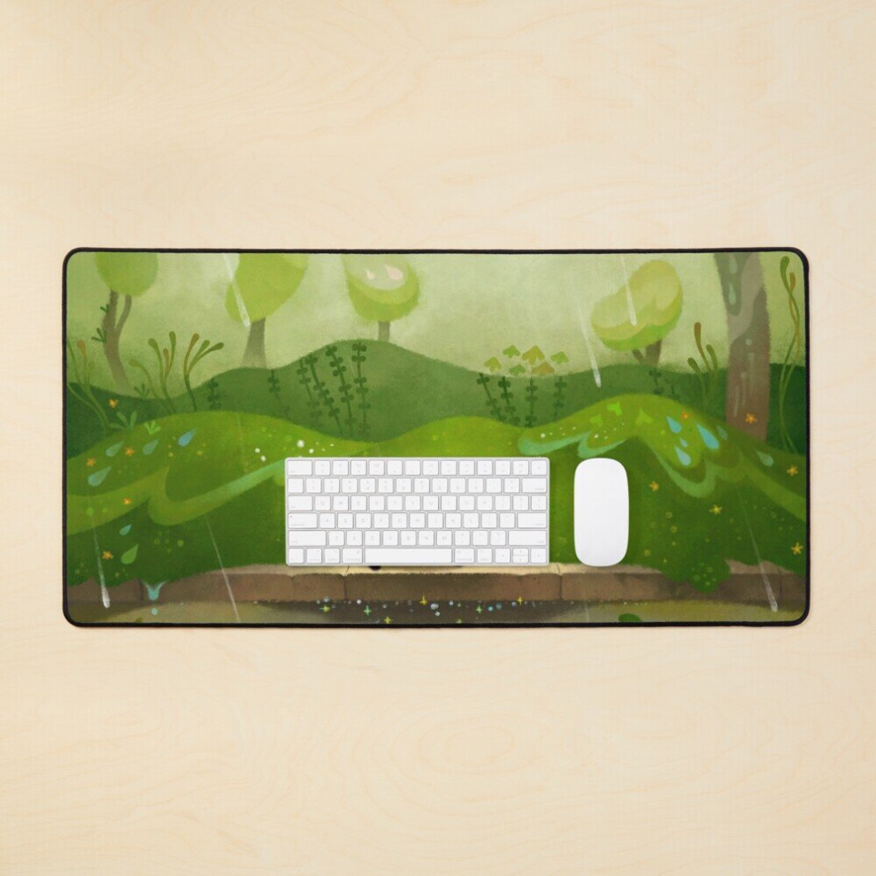 Desk Mat Kitty On A Rainy Day Large Gaming Mouse Pad 35X16 Inch 7802738358773